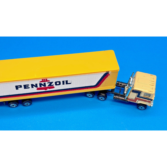 Vintage PENNZOIL MACk Semi-Truck Tractor & Trailer HO Scale Cabover yellow - Picture 8 of 16